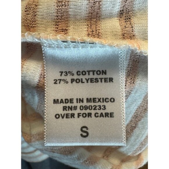 Striped‎ ME to WE T-Shirt Small Beige Cream Short Sleeve Top - Picture 4 of 4